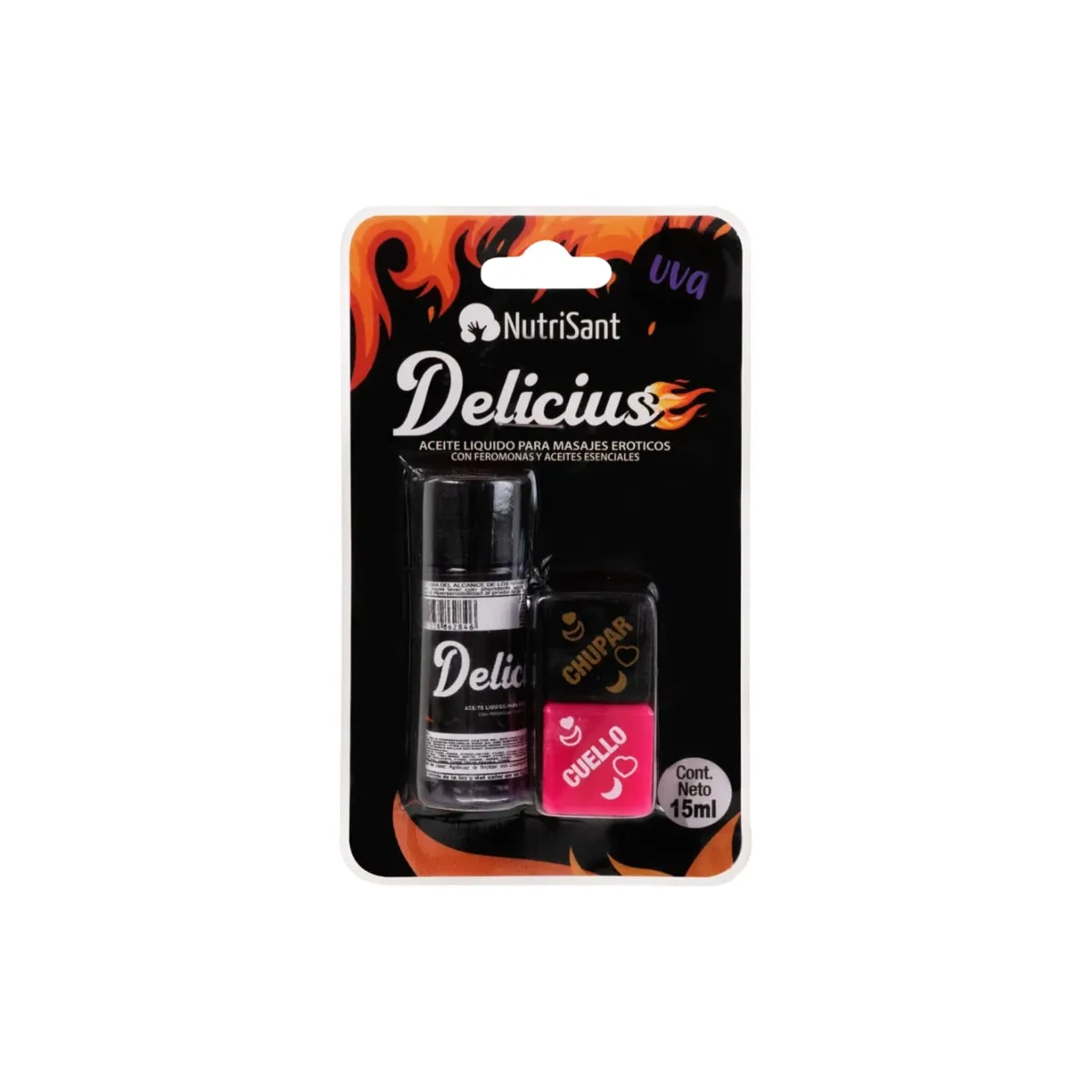 Lubricante Caliente Delicius Comestible X 15ml + Dados Sabor Surtido