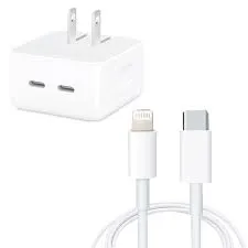 Cargador Apple iPhone Macbook Dos Puertos C 50w Carga Rapida