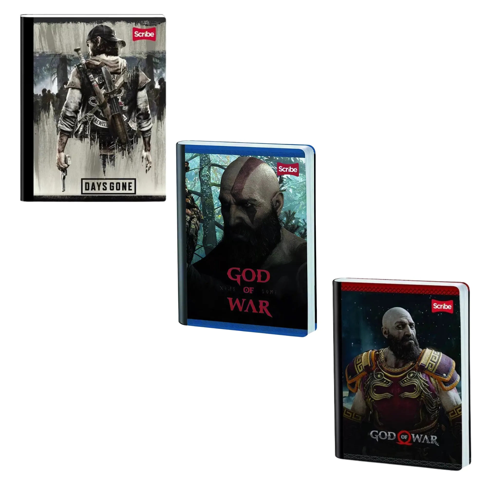 Cuaderno Cosido Cuadriculado God Of War 100 Hojas Scribe X3 Unidades