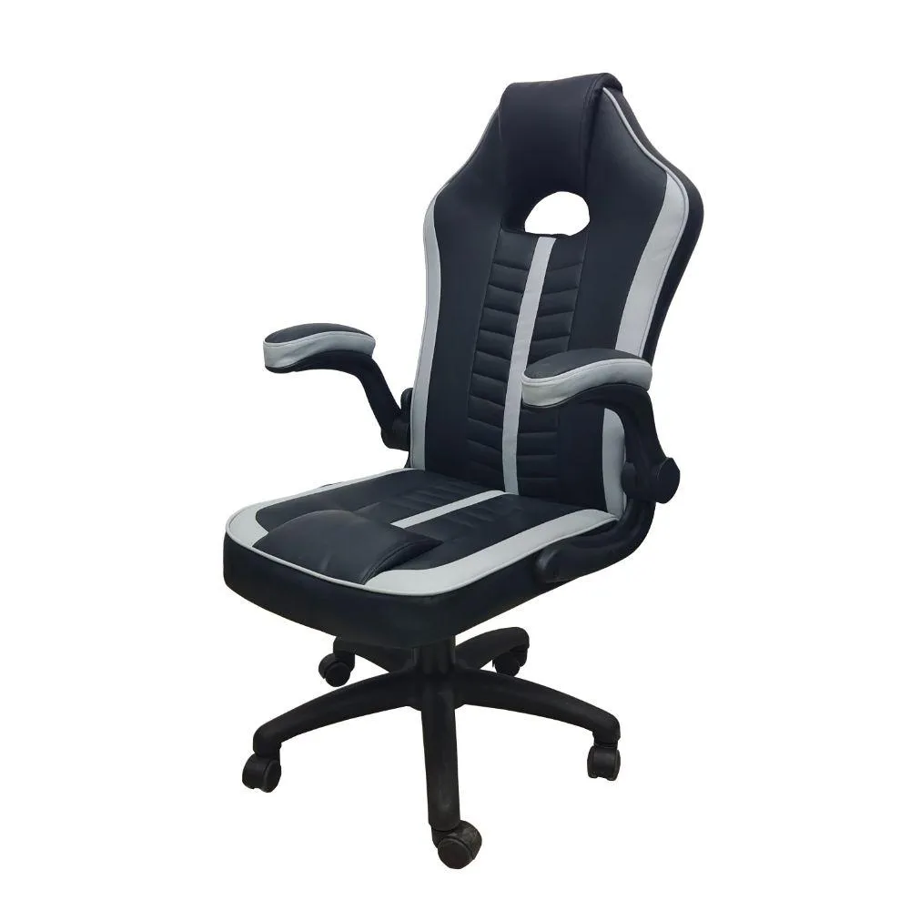 Silla Gamer Rismel, Negro Y Gris