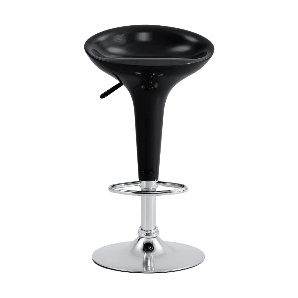 Silla Bar Torin, Negro, Base Metal Cromado