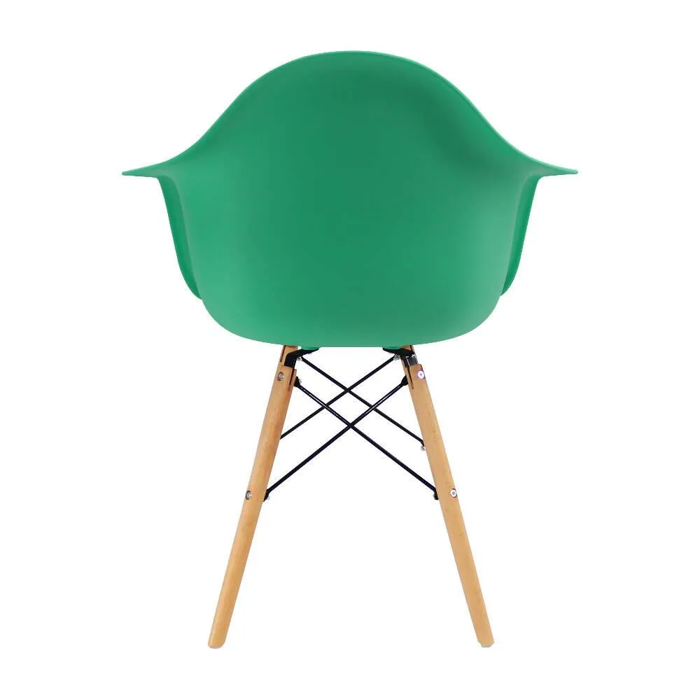 Silla Eames Con Brazos Patas En Madera Verde Menta