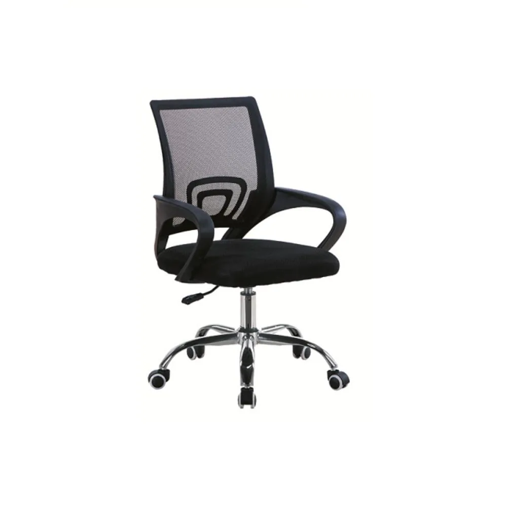 Silla Oficina X-60A, Negro, Con Cómodo Espaldar Y Rodachines