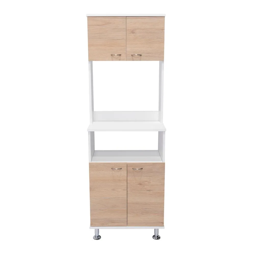 Mueble Alacena Catina, Blanco Y Beige, Con Gran Capacidad De Almacenamiento