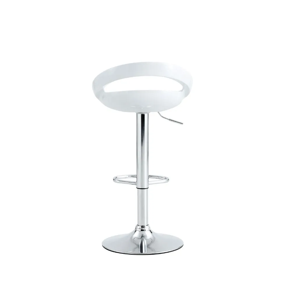 Silla Bar Turón, Blanco,  Base Metal Cromado