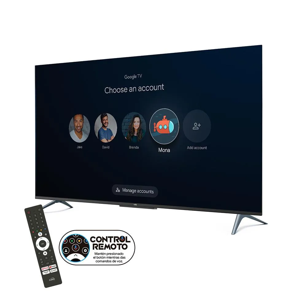 Televisor KALLEY 55" Pulgadas 4K-UHD QLED Smart TV Google