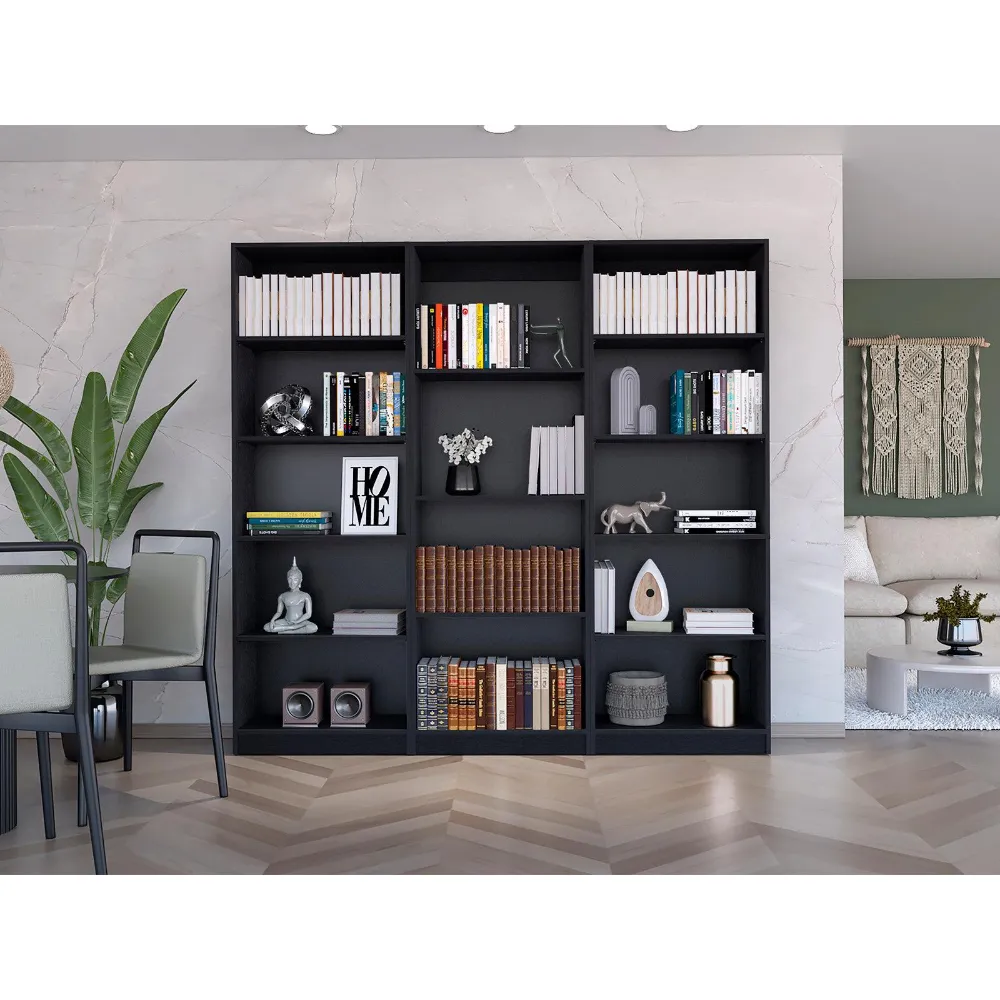 Combo De Bibliotecas Home, Wengue Incluye Tres Bibliotecas