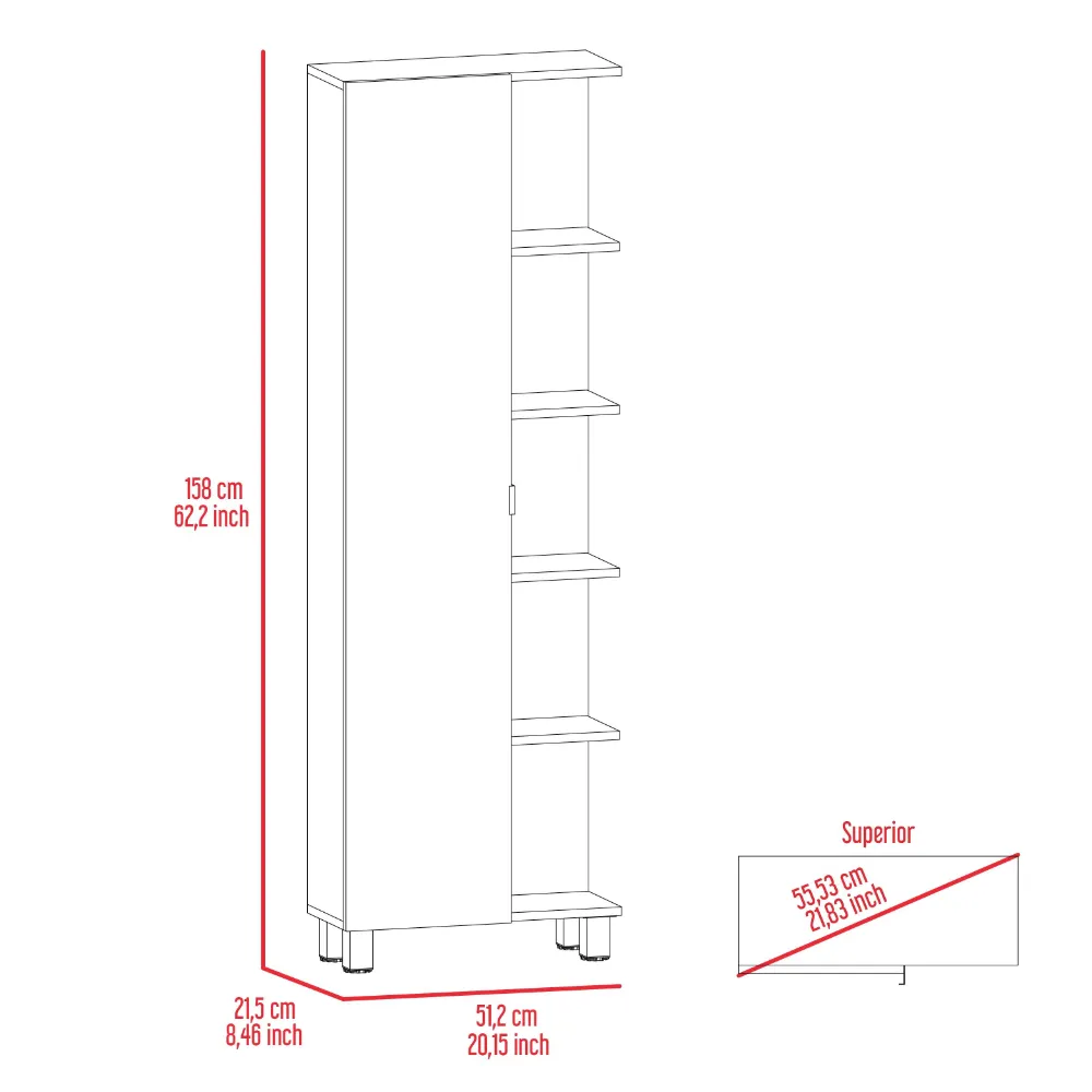 Mueble Esquinero Arán, Café Claro, Con Variedad De Entrepaños