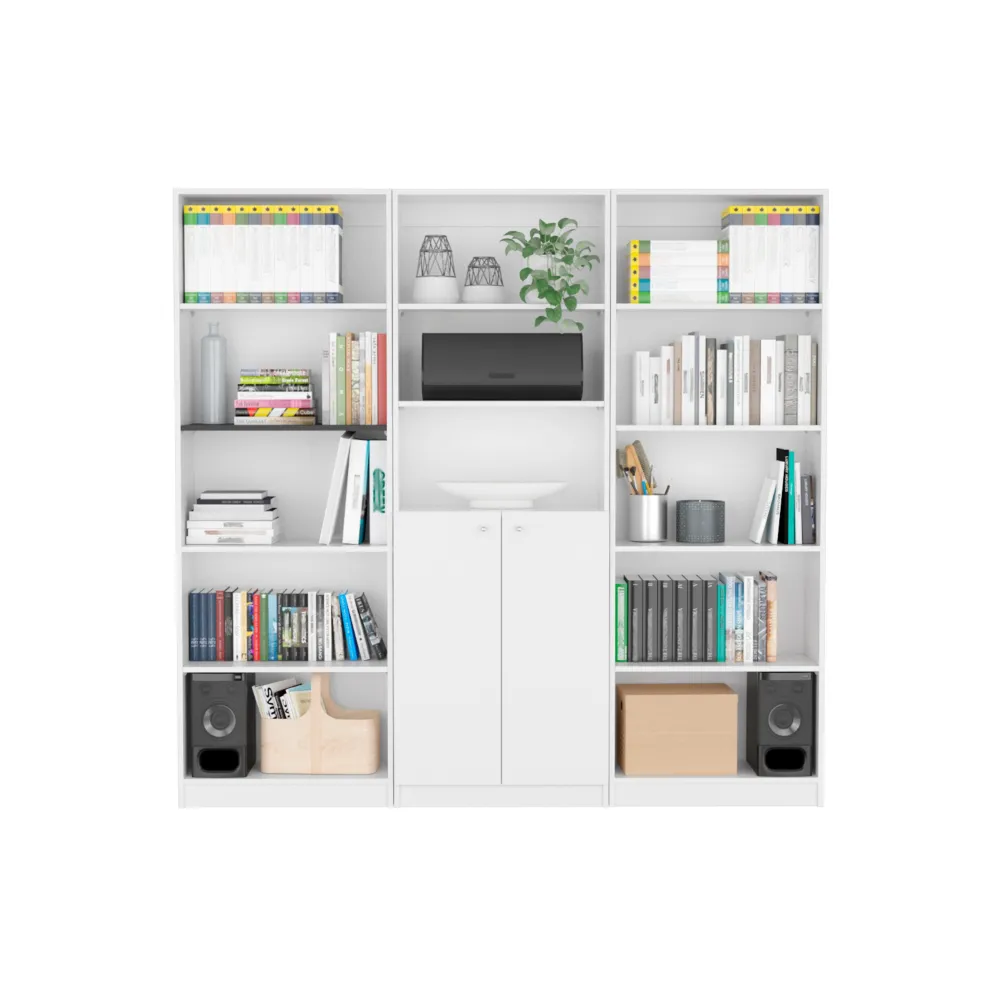 Combo De Bibliotecas Home Eco, Blanco Incluye Tres Bibliotecas