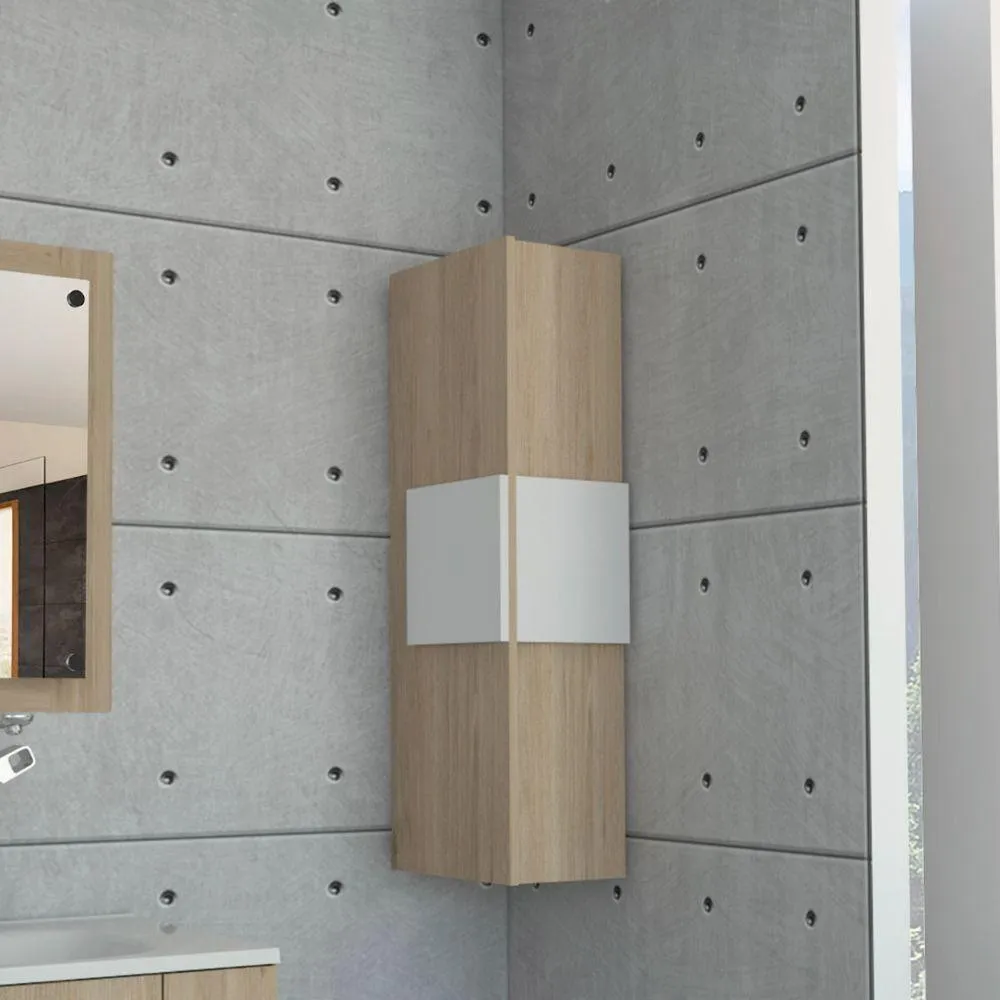 Gabinete De Baño Picasso, Beige Y Blanco, Con Espacio Para Guardar Objetos De Aseo