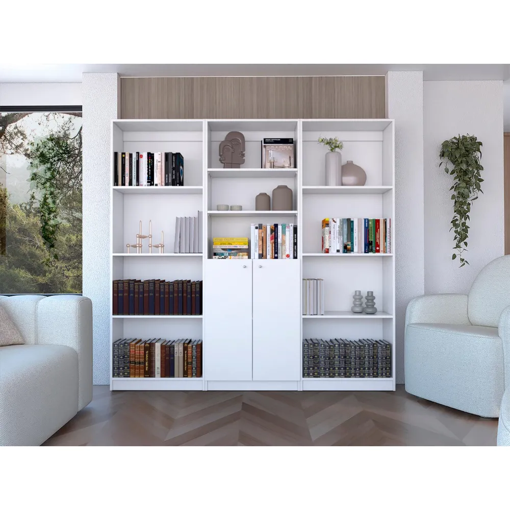 Combo De Bibliotecas Home, Blanco Incluye Tres Bibliotecas