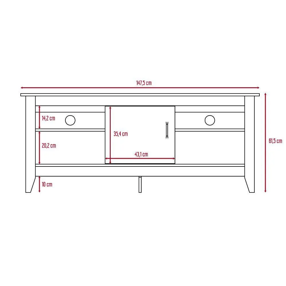 Mesa Para Tv Sarume, Beige, Con Puerta 65"