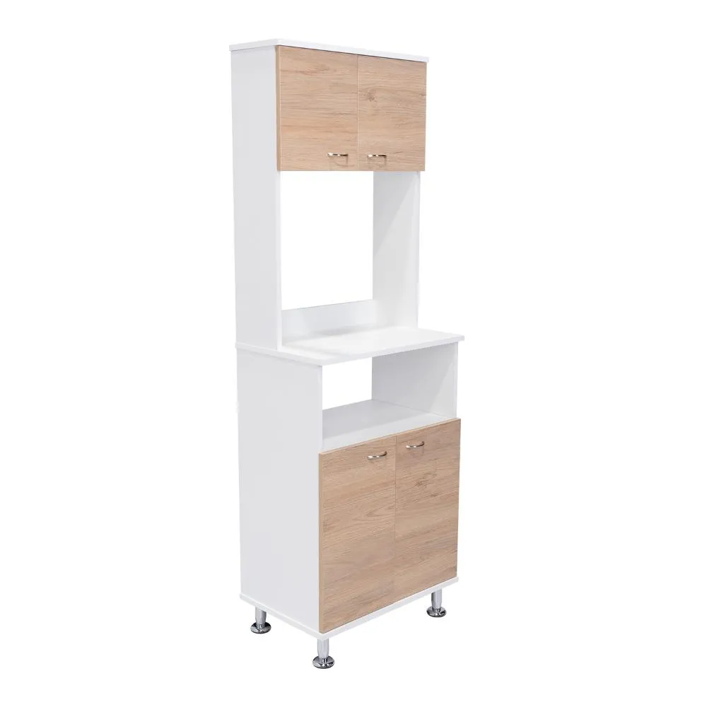 Mueble Alacena Catina, Blanco Y Beige, Con Gran Capacidad De Almacenamiento