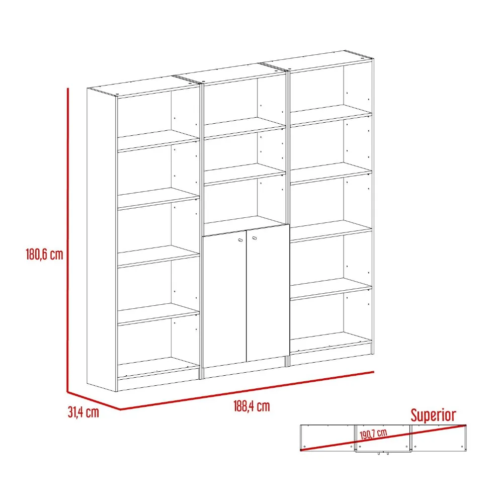 Combo De Bibliotecas Home Eco, Blanco Incluye Tres Bibliotecas