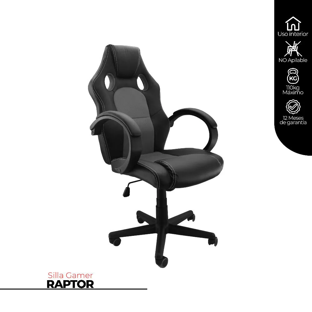 Silla Gamer Raptor Gris - 3316