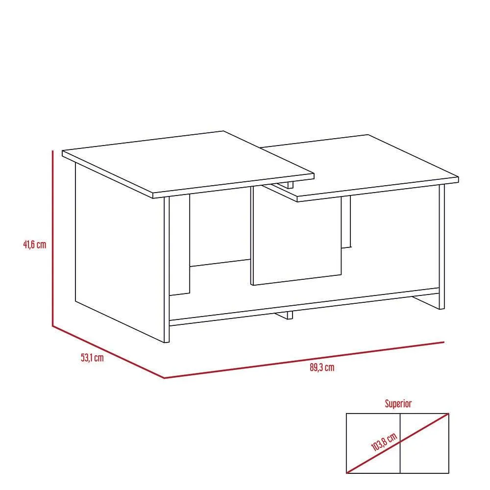 Mesa De Centro Trueno, Macadamia, Con Amplio Espacio Ideal Para Ubicar Decoraciones