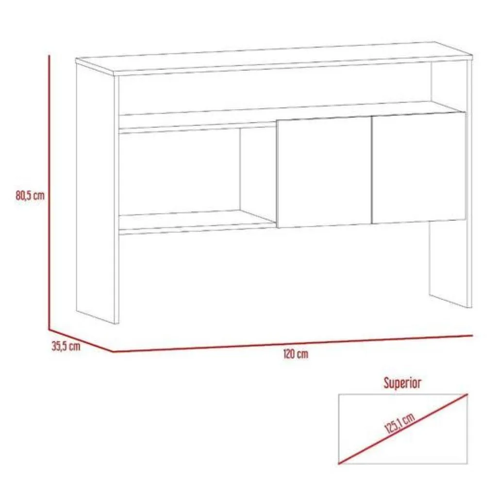 Mesa Auxiliar Clasic, Cobre Y Wengue, Con Dos Puertas Y Dos Entrepaños