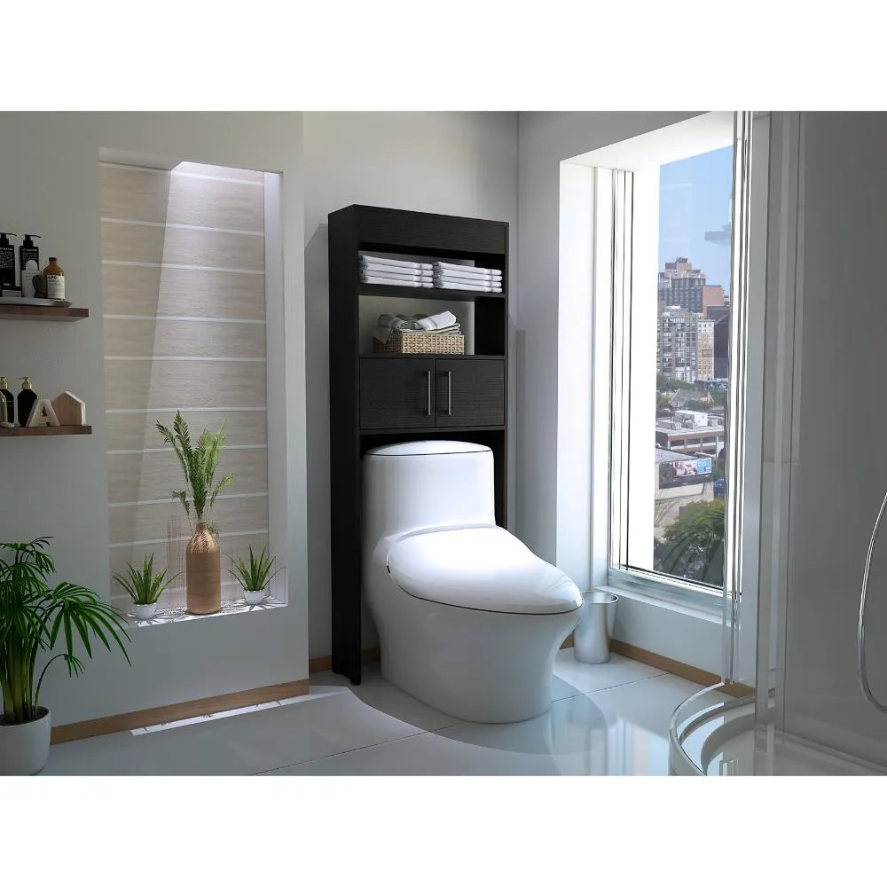 Gabinete De Baño Oporto, Wengue, Ideal Para Ahorrar Espacio