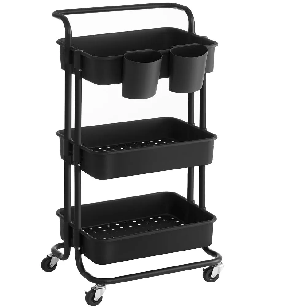 Mueble Auxiliar de Cocina Rolling, Negro