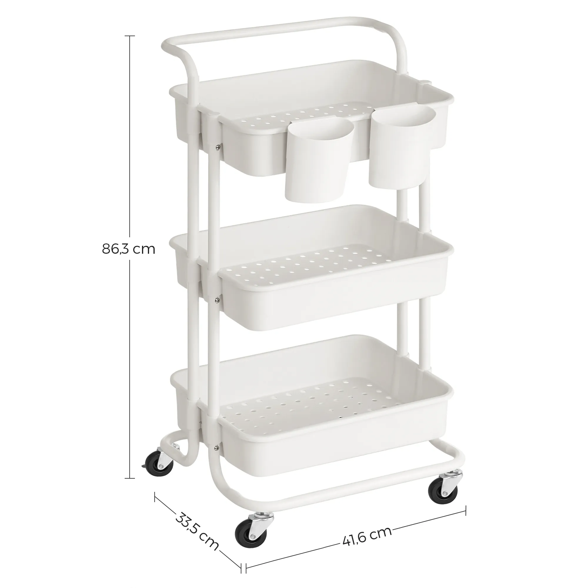 Mueble Auxiliar De Cocina Rolling, Blanco