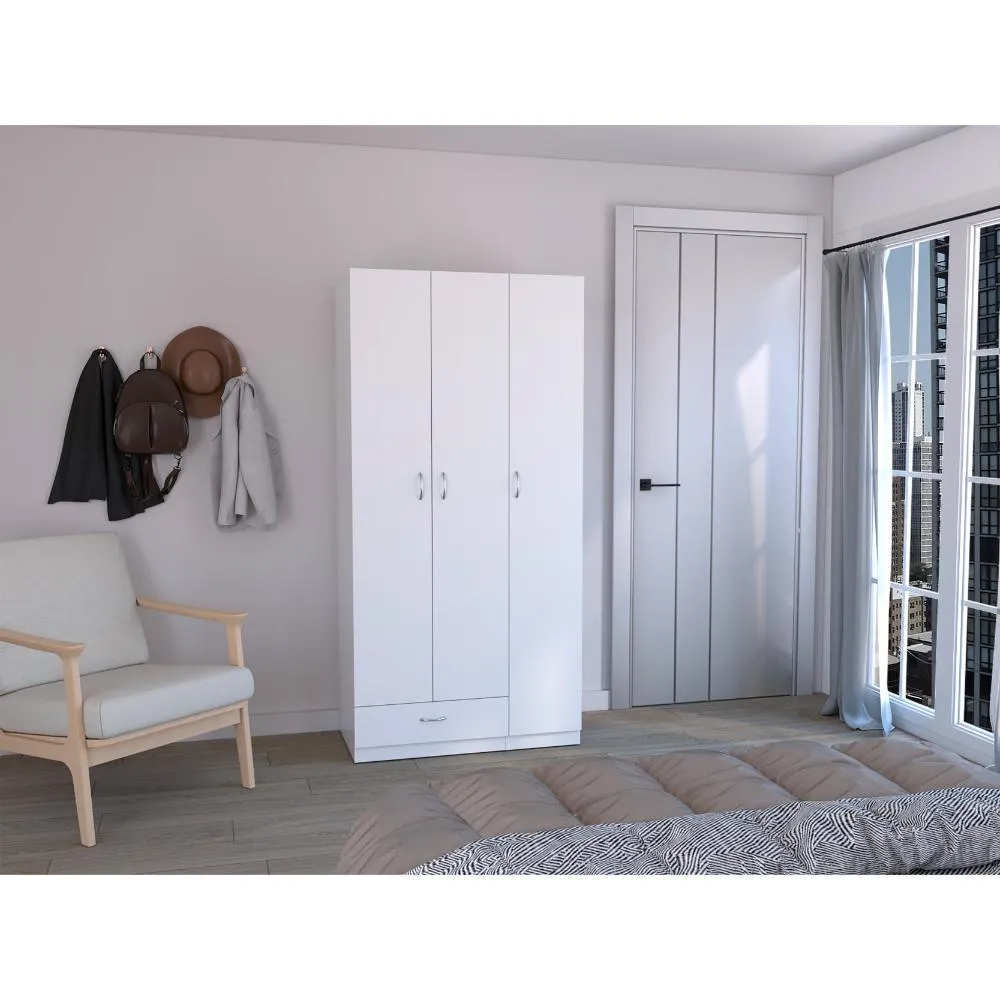 Closet Viltex, Blanco, Con Un Cajon, Amplios Espacio Para Ropa