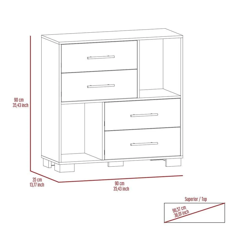 Organizador Karely, Blanco, 4 Cajones Multiusos Deslizables