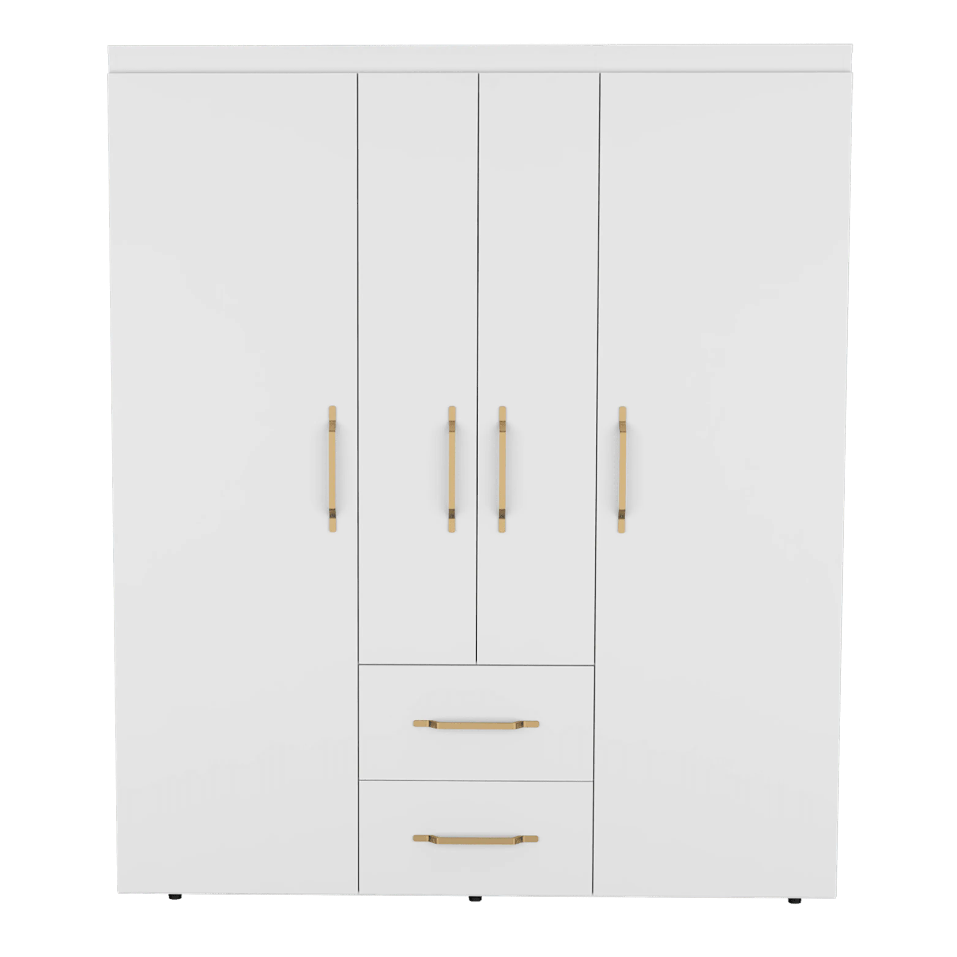 Closet Eco Golden, Blanco Y Dorado, Variedad De Entrepaños Y Seis Puertas Abatibles