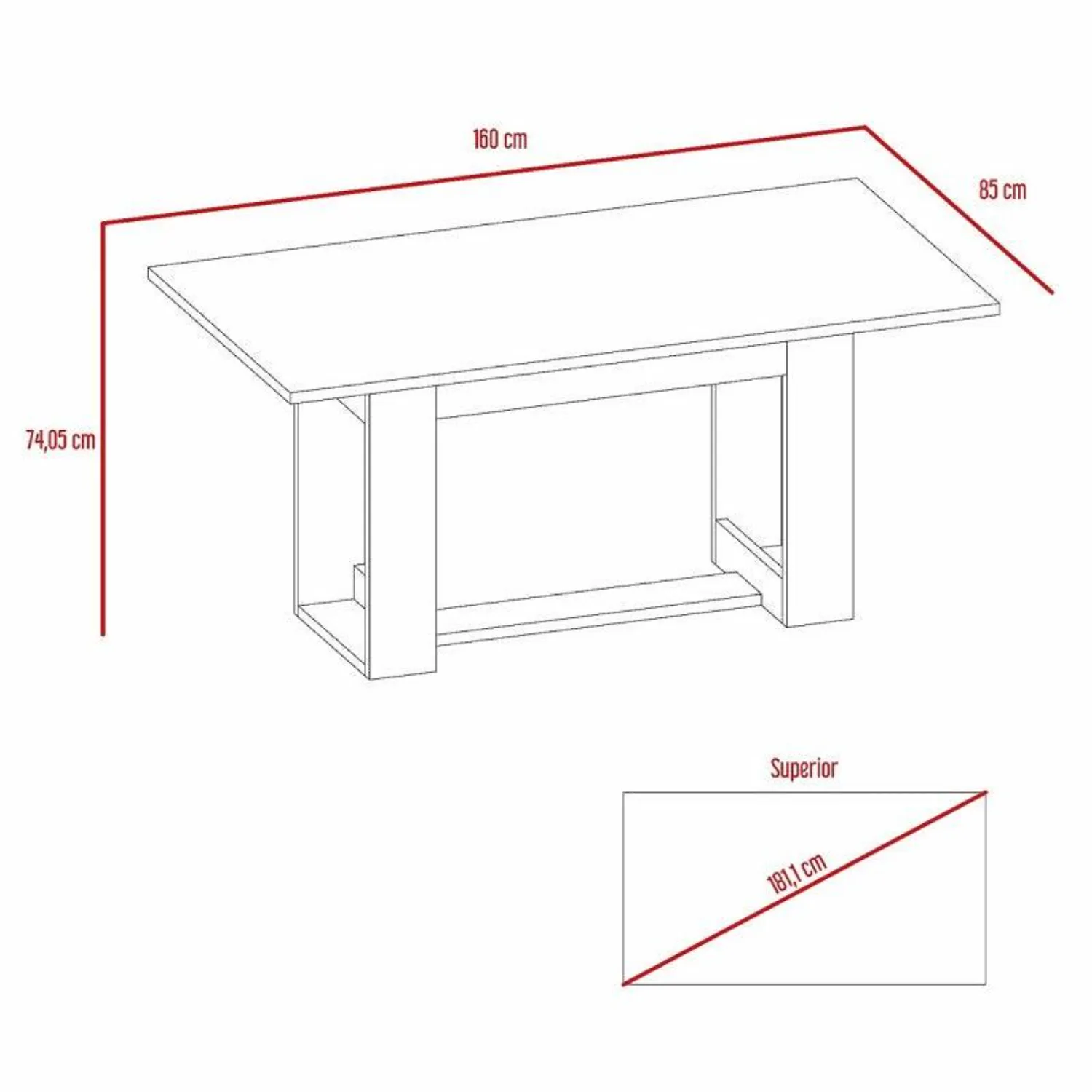 Comedor Volder, Cobre, Con Amplia Superficie