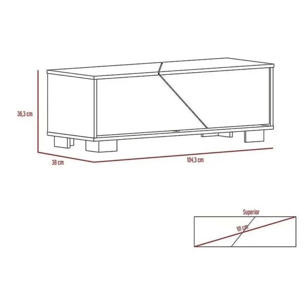 Mesa De Centro Ariel, Caoba Y Miel, Con Una Puerta Y Patas De Acero