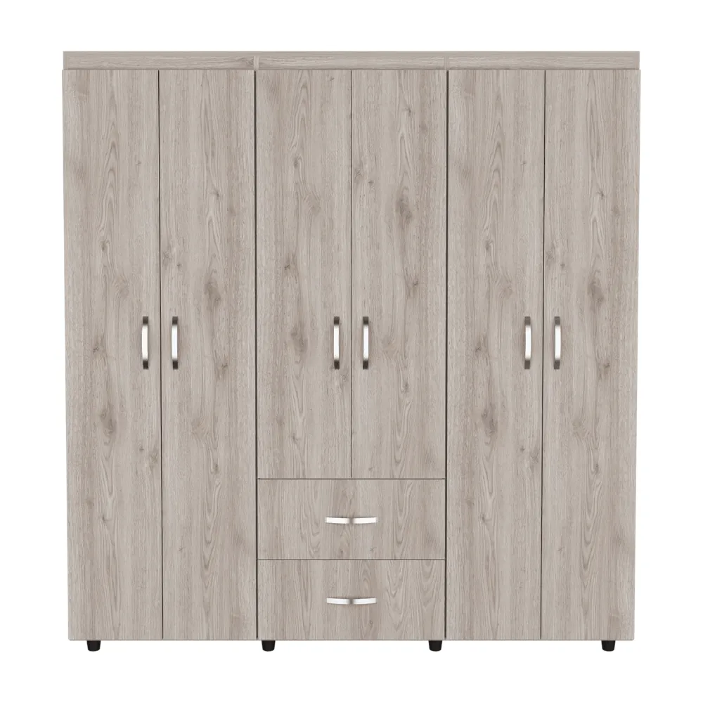 Closet Bariloche Humo y Blanco Vainilla 6 Puertas Abatibles