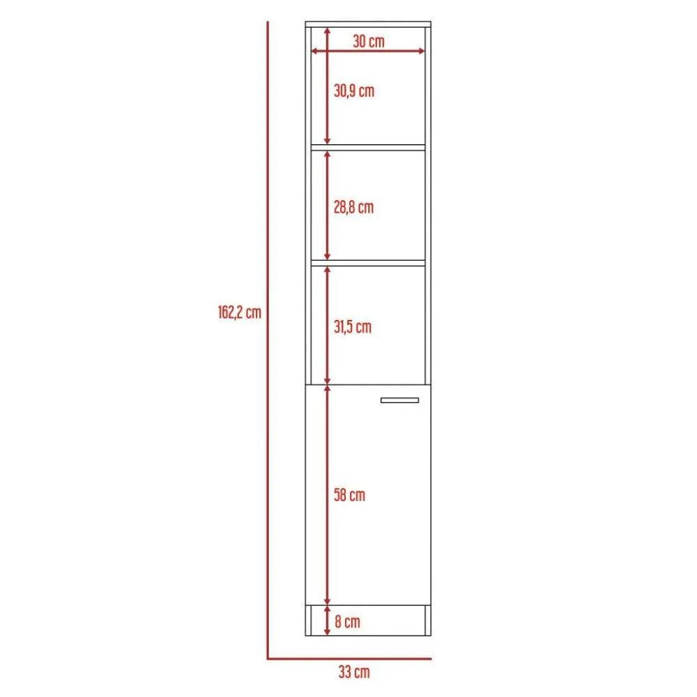 Estantería De Baño Mulán, Wengue Con Cinco Entrepaños