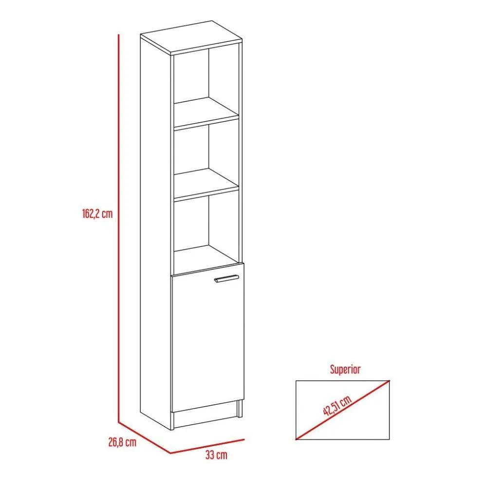 Estantería De Baño Mulán, Wengue Con Cinco Entrepaños