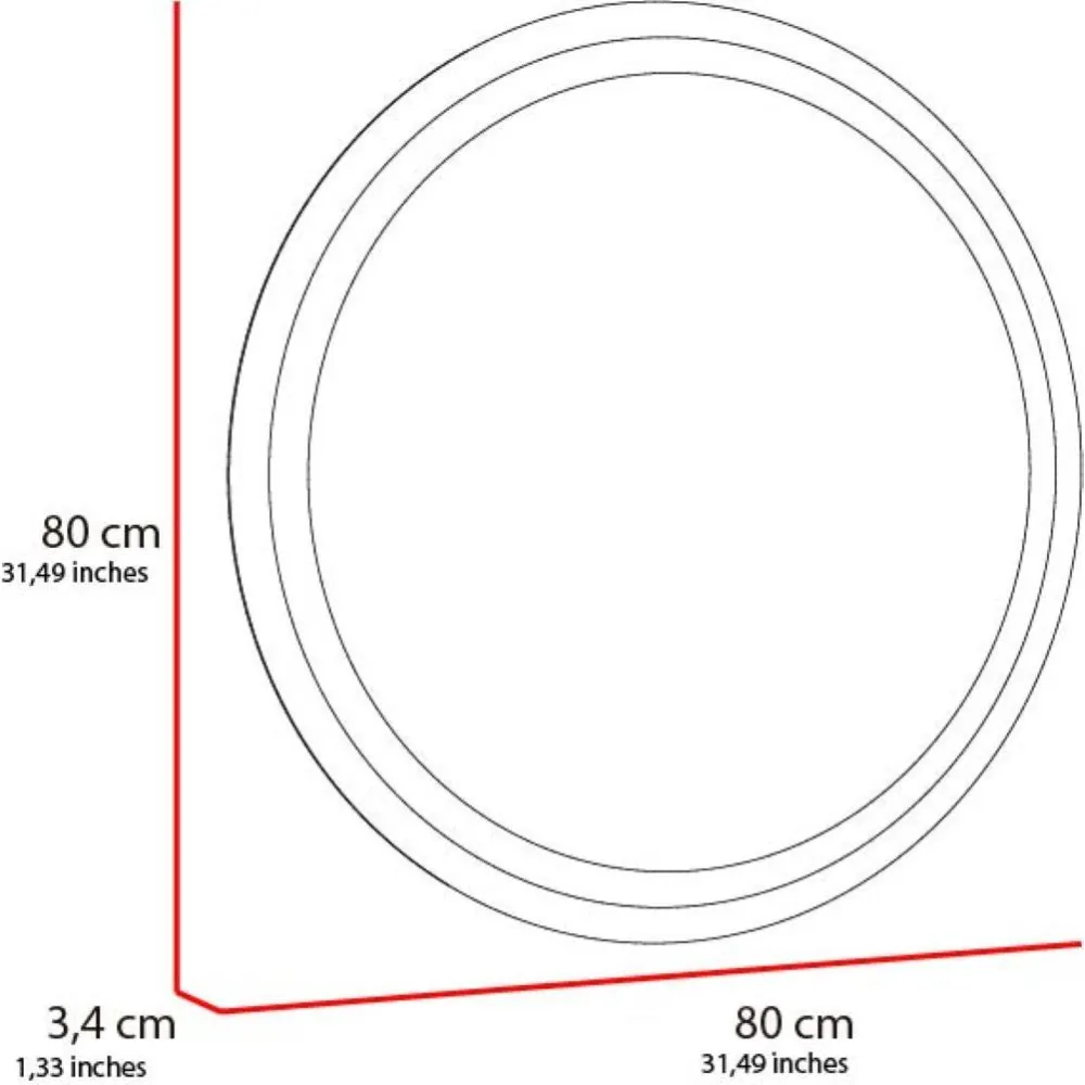 Espejo Circular Malibú, Gris, con Luz Led