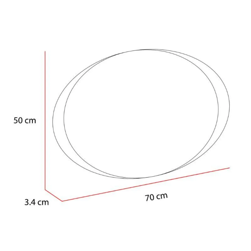 Espejo Ovalado Varese, Gris, Con Luz Led