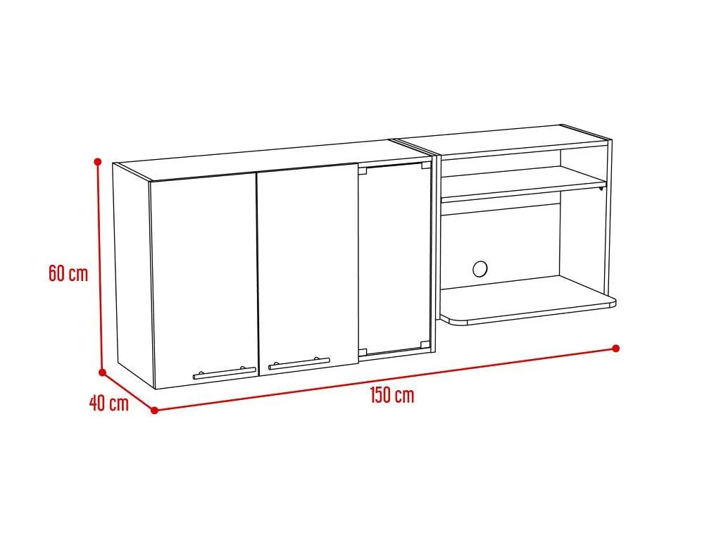 Gabinete Superior Viltex, Avellana Y Blanco, Incluye Locero Y Portavasos