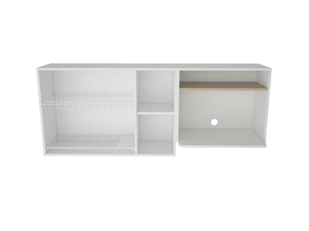 Gabinete Superior Viltex, Beige Y Blanco, Incluye Locero Y Portavasos