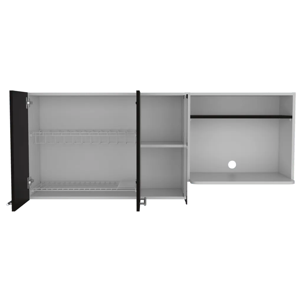 Gabinete Superior Viltex, Wengue Y Blanco, Incluye Locero Y Portavasos