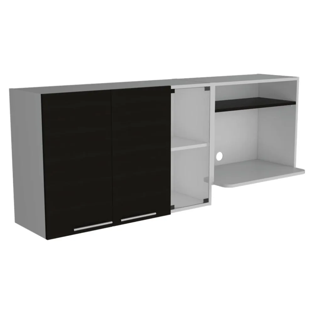 Gabinete Superior Viltex, Wengue Y Blanco, Incluye Locero Y Portavasos