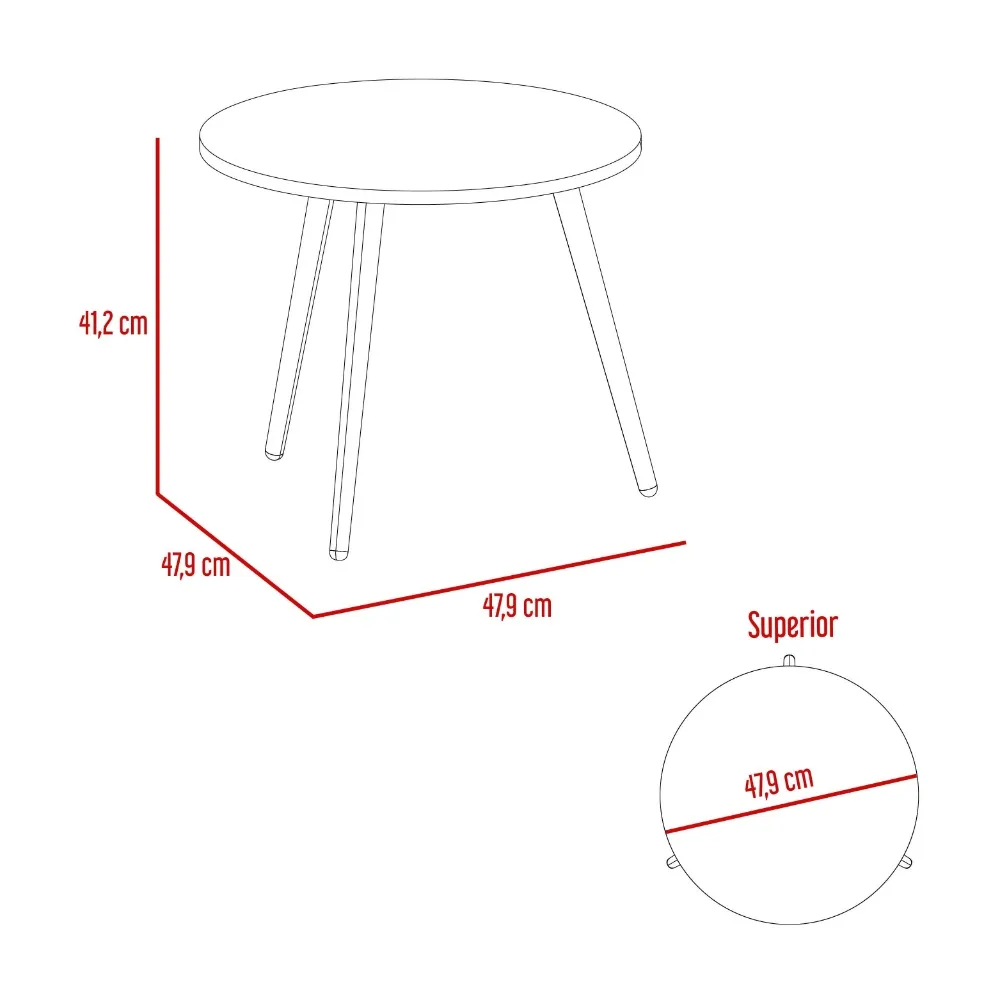 Mesa De Centro, Zohi, Macadamia, Con Diseño Redondo