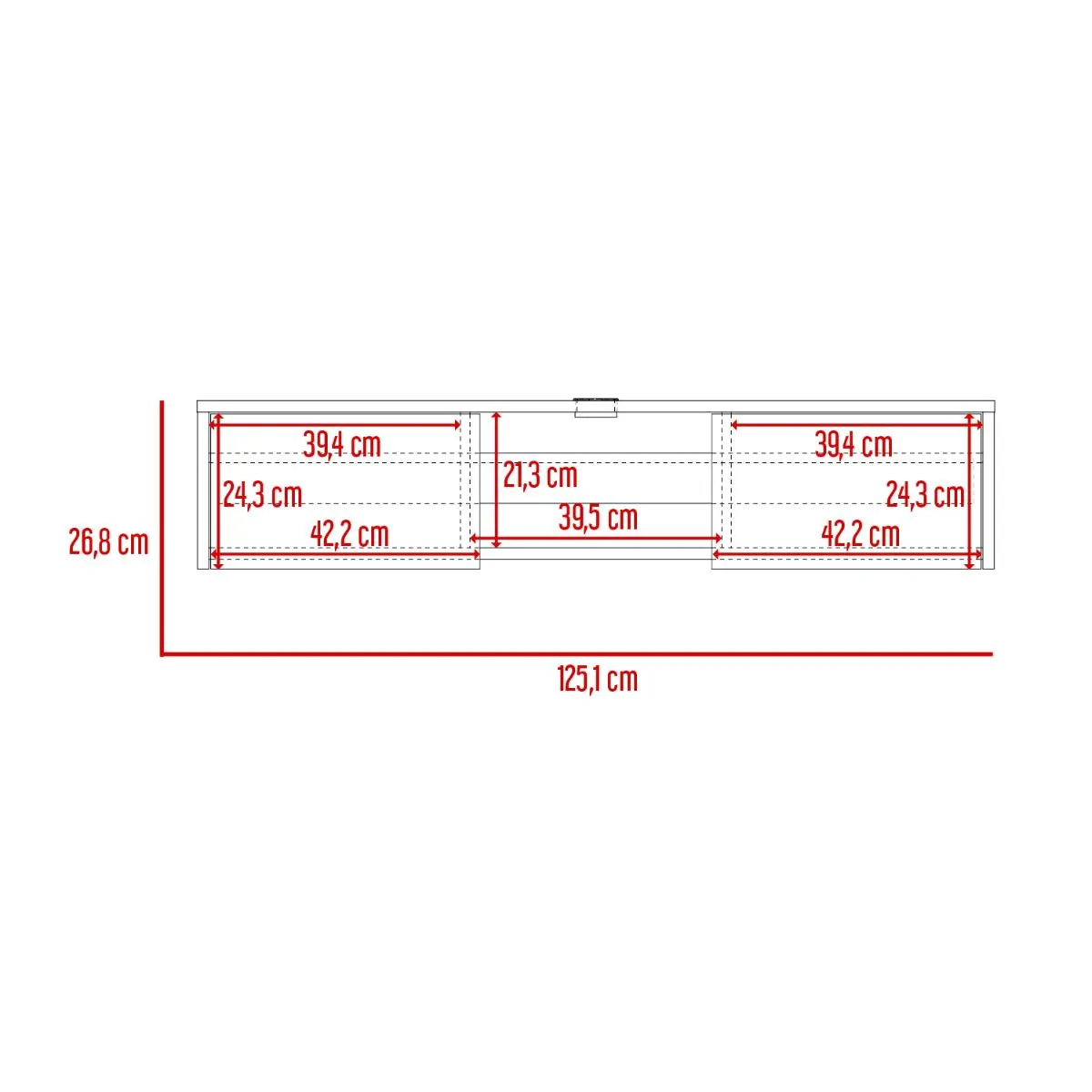 Mesa Para Tv Flotante Gleid, Blanca Con Dos Puertas Abatibles