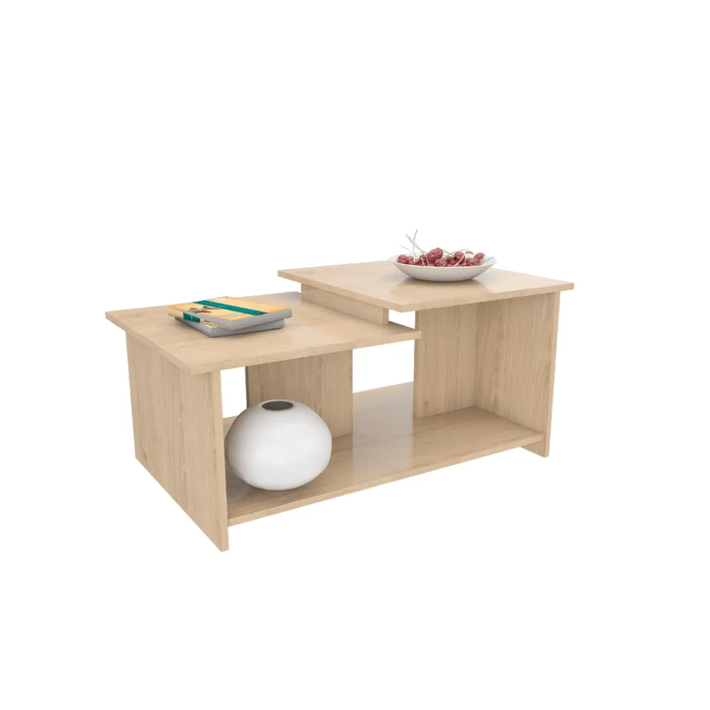 Mesa De Centro Trueno, Beige, Con Amplio Espacio Ideal Para Ubicar Decoraciones