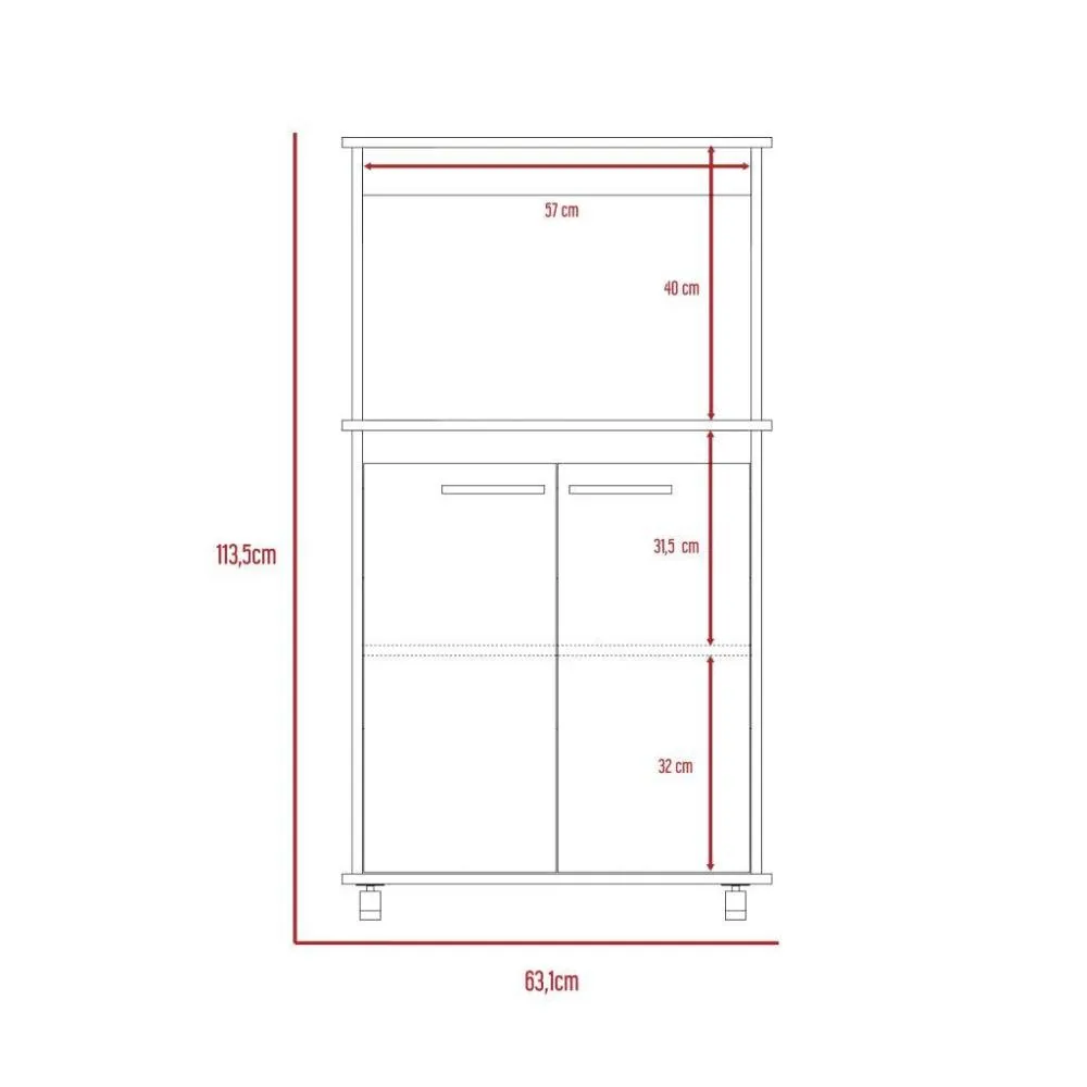 Módulo Microondas Delfi, Wengue, Con Dos Puertas Batientes