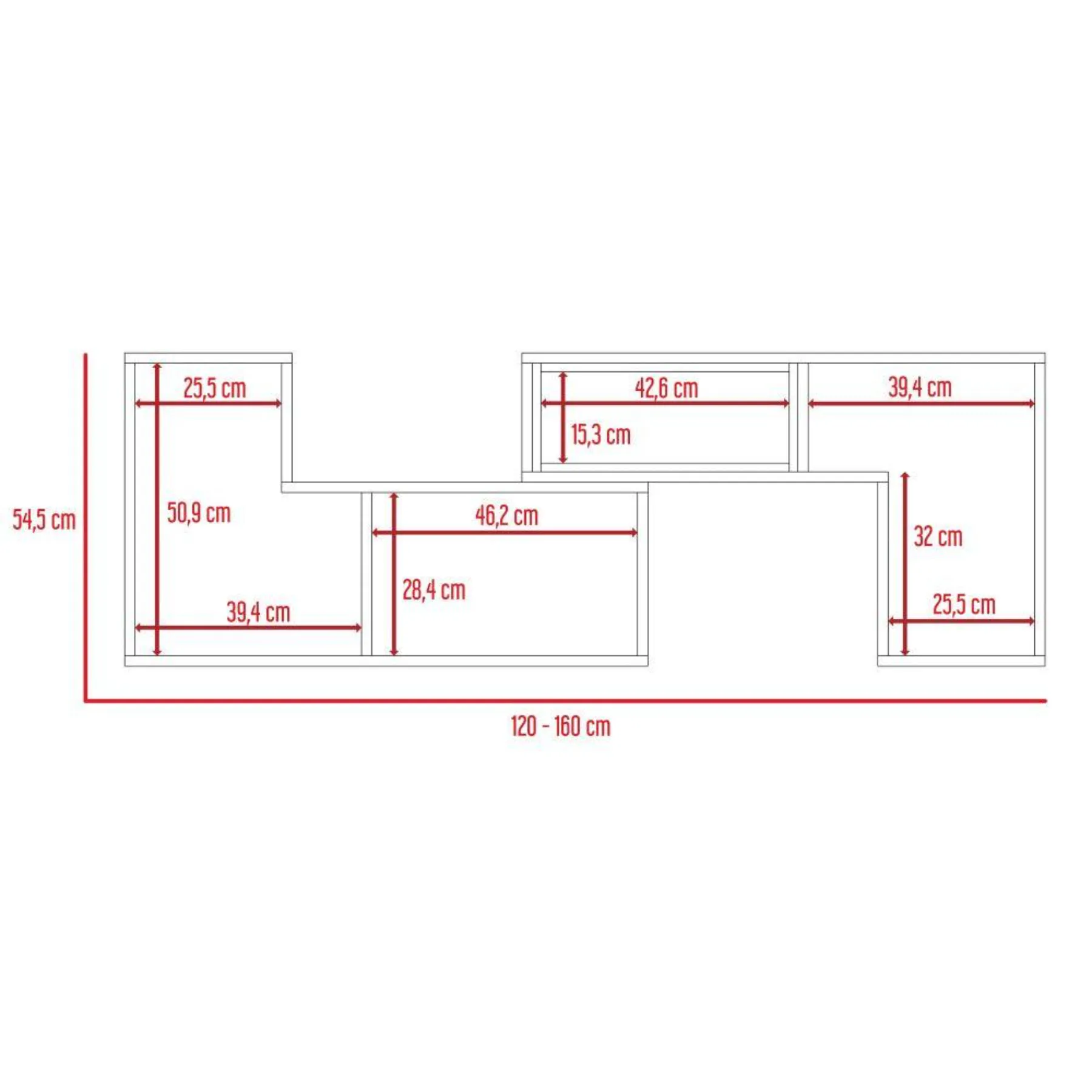 Mesa para TV Ascher, Blanco Duqueza Con Espacio Para TV De Hasta 50"