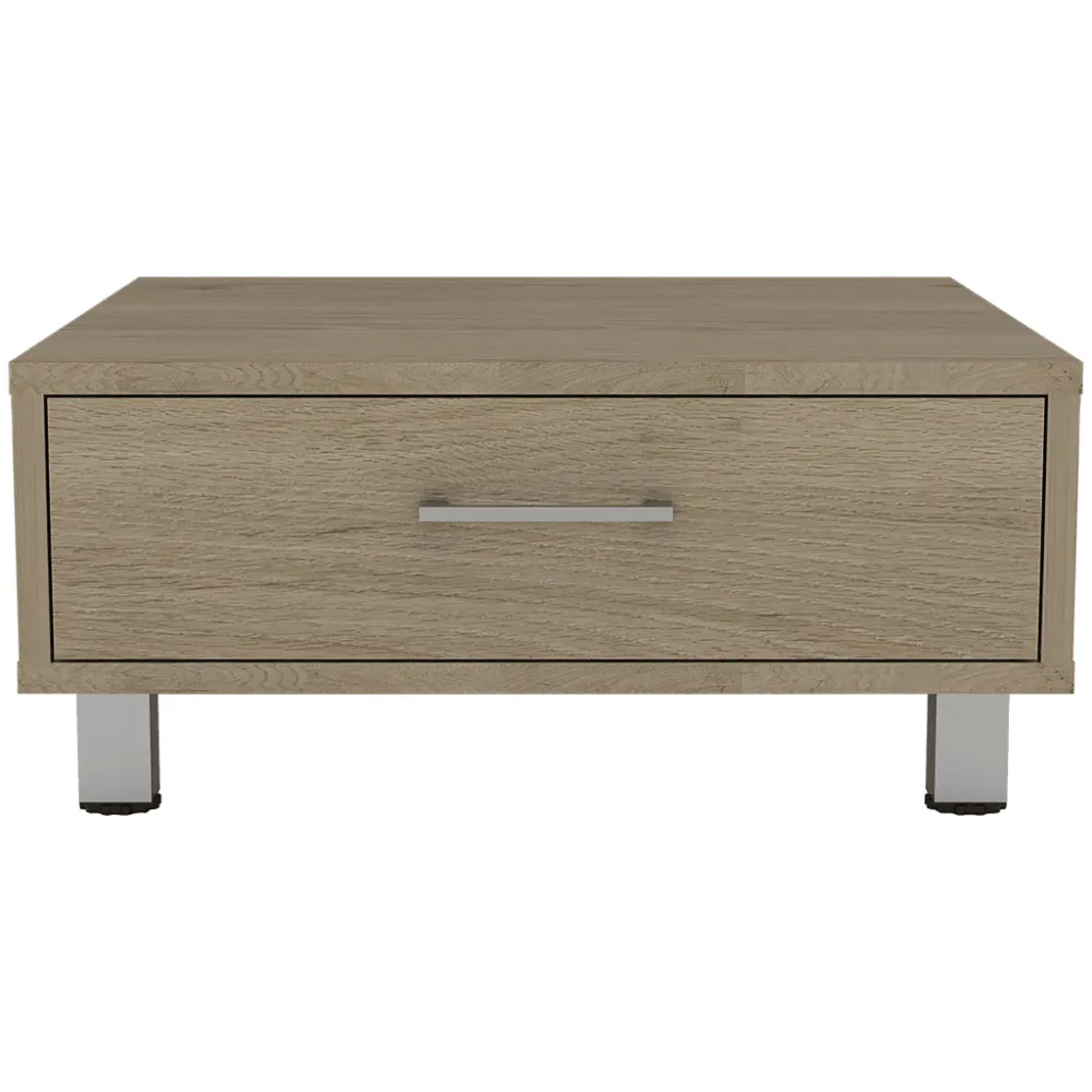 Mesa De Centro Ascher, Beige, Con Un Cajón