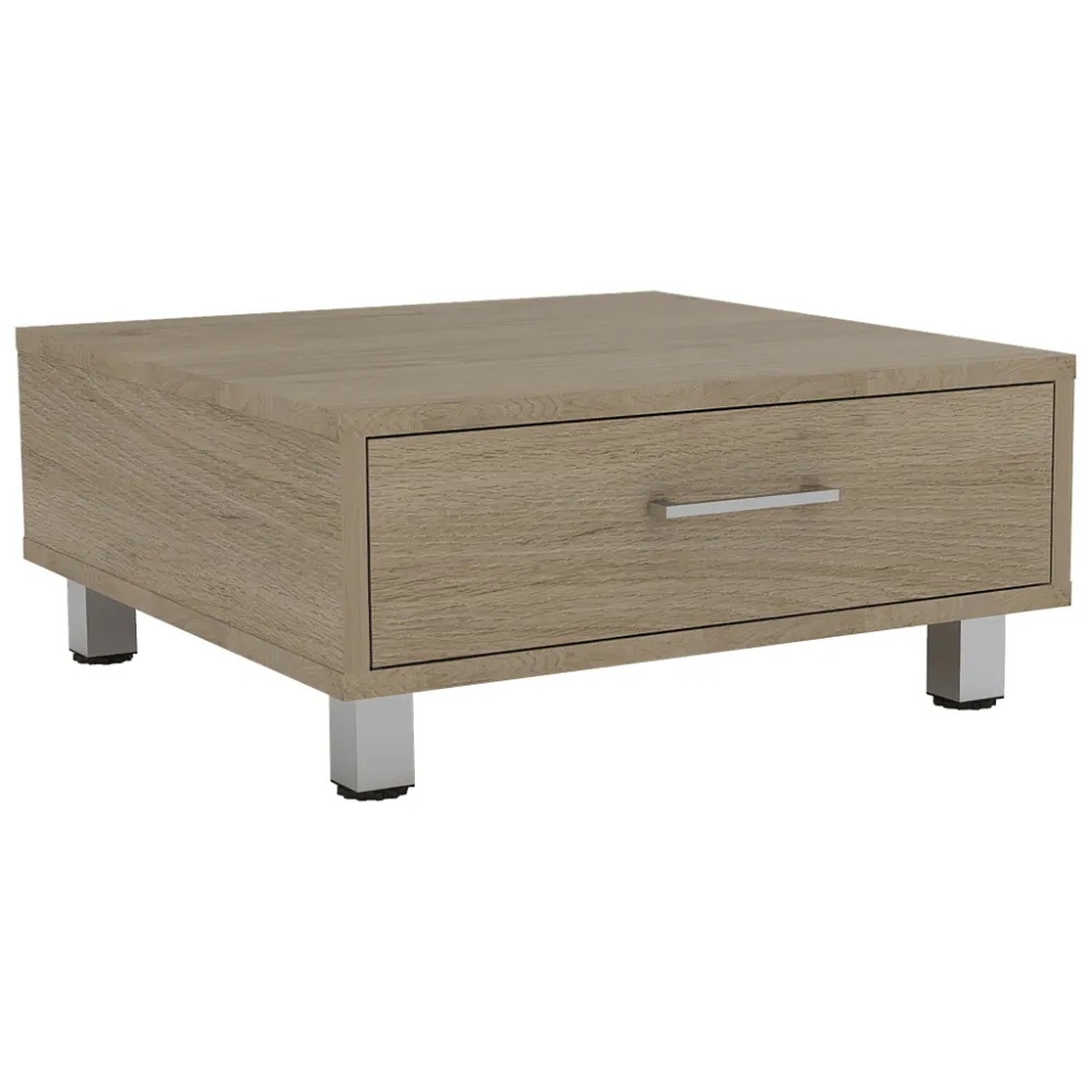 Mesa De Centro Ascher, Beige, Con Un Cajón