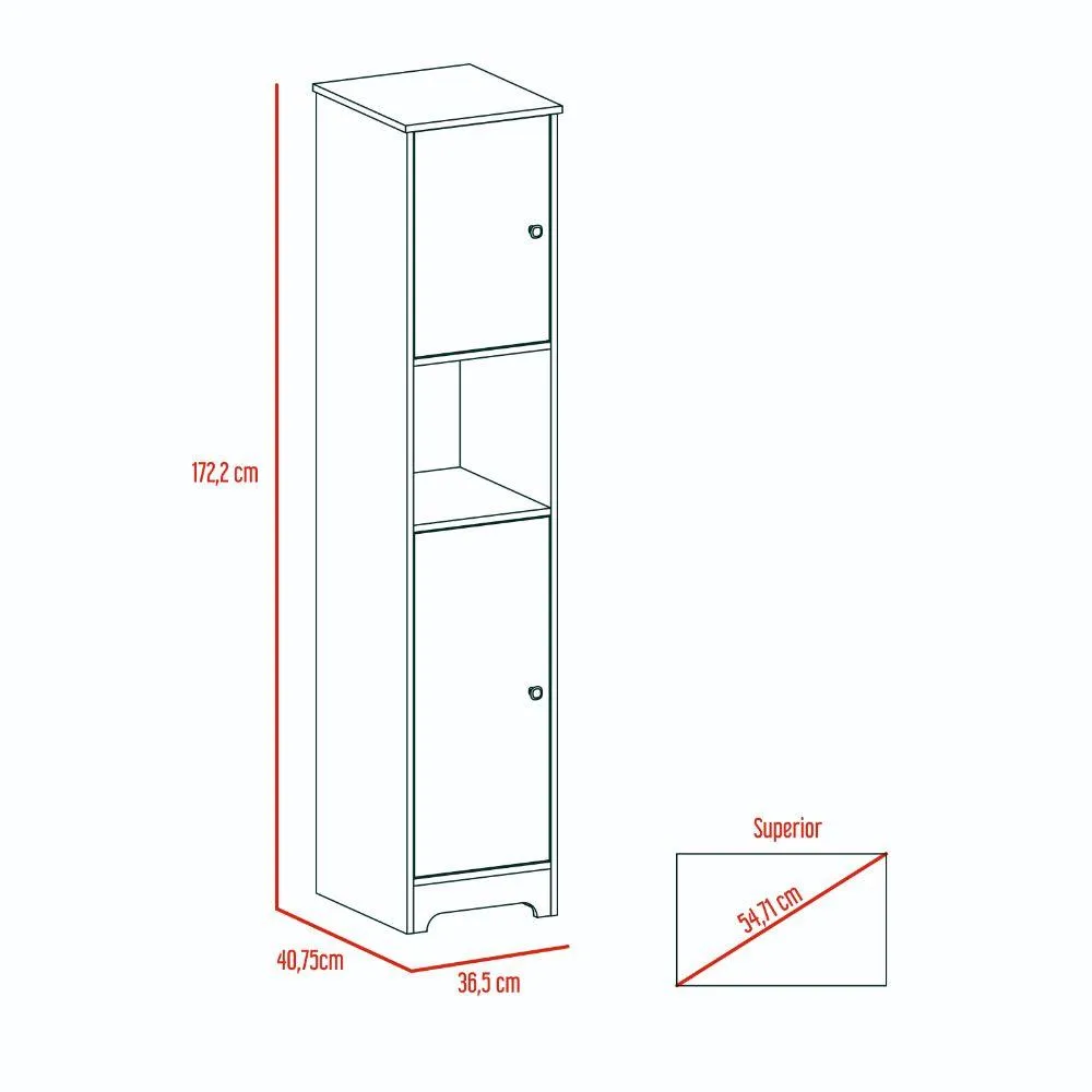 Mueble Auxiliar De Baño Ibis, Blanco, Con Dos Puertas Batientes 