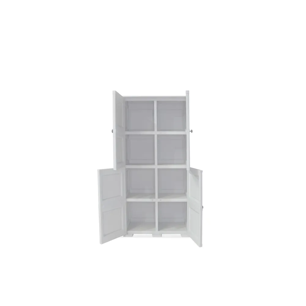 Mueble Organizador  Elegance Liso Da Vinci, Blanco Perla, Con Cuatro Puertas Batientes