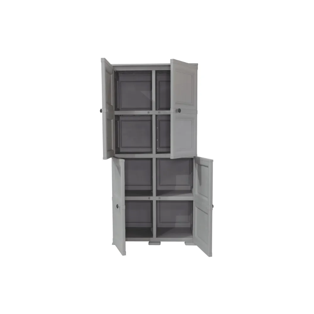 Mueble Organizador Elegance Liso Da Vinci, Gris, Con Cuatro Puertas Batientes