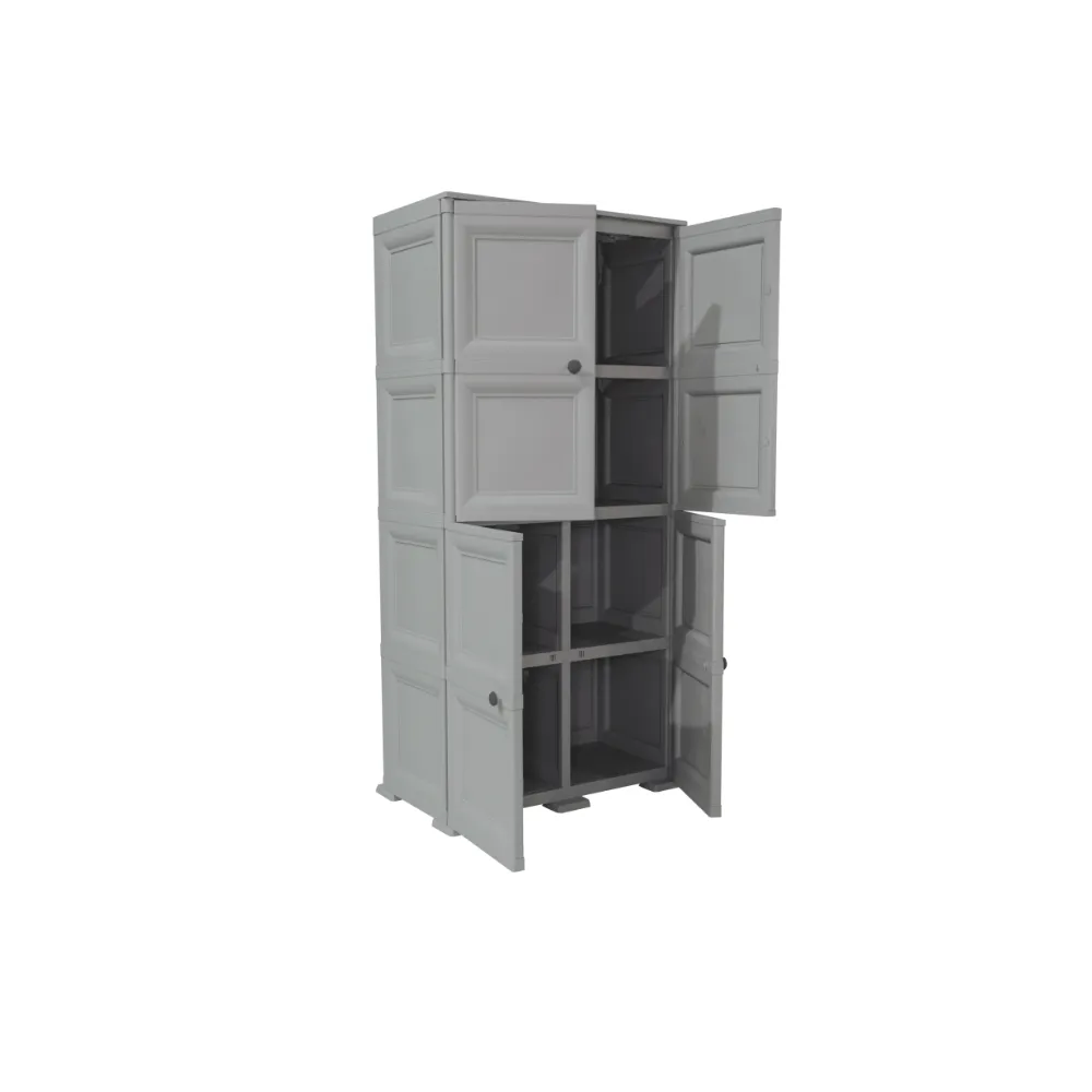 Mueble Organizador Elegance Liso Da Vinci, Gris, Con Cuatro Puertas Batientes