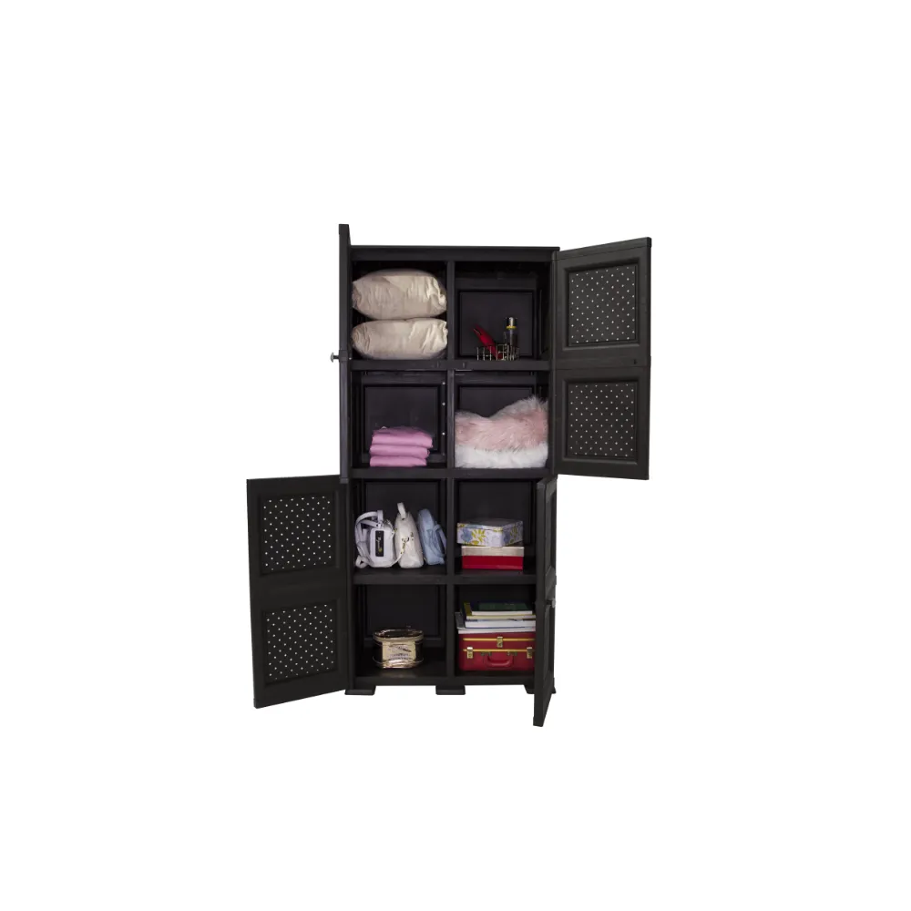 Mueble Organizador Elegance Rattan Da Vinci, Wengue, Con Cuatro Puertas Batientes